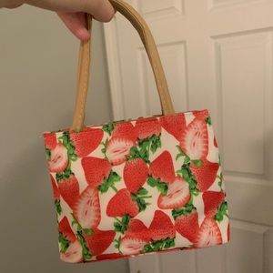 Beautiful Vintage Strawberry Print Mini Bag